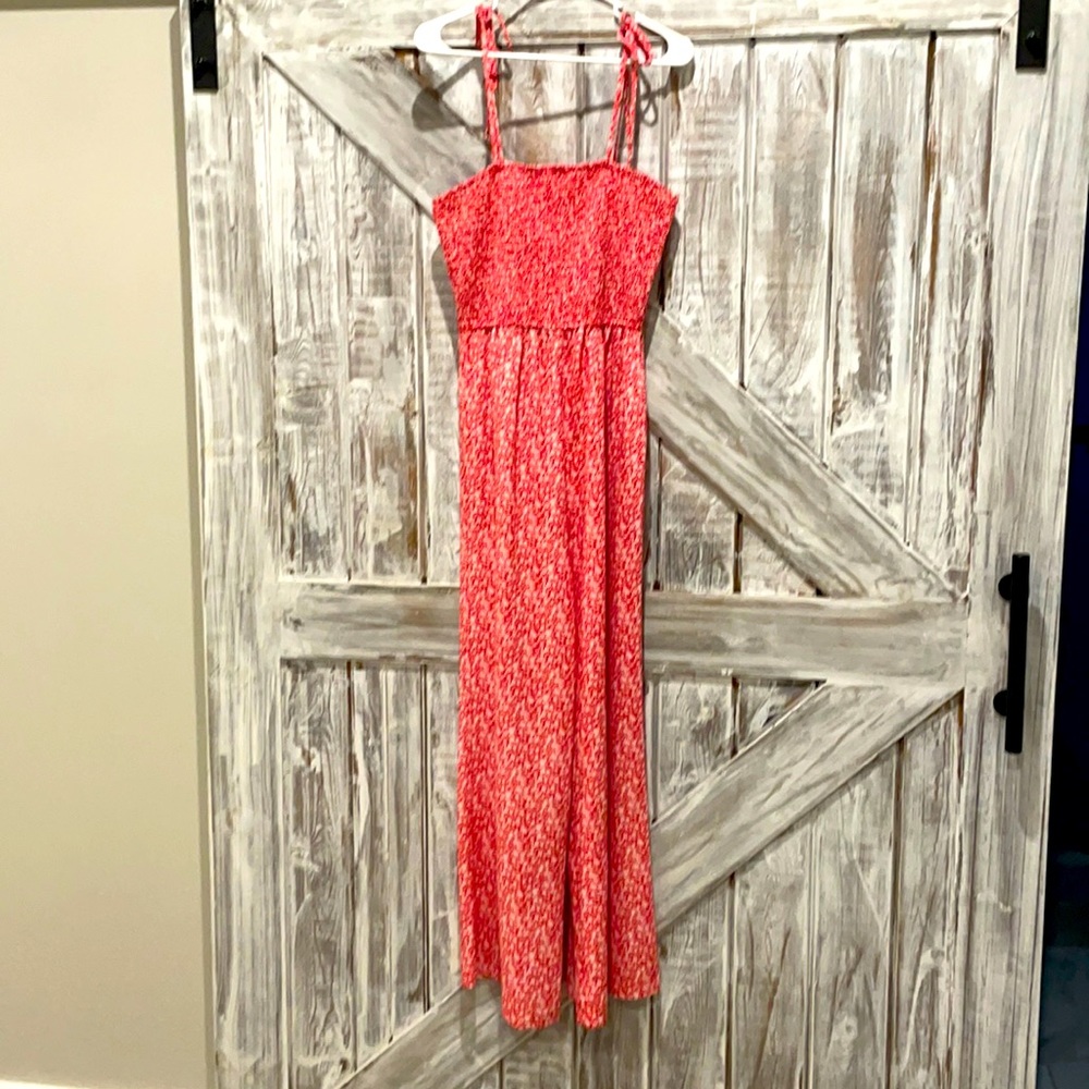 Red floral jumpsuit